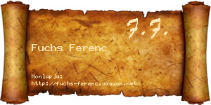 Fuchs Ferenc névjegykártya