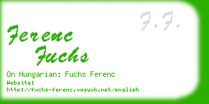 ferenc fuchs business card